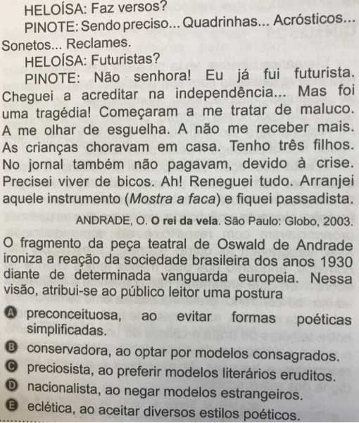 O Fragmento Da Peça Teatral De Oswald De Andrade